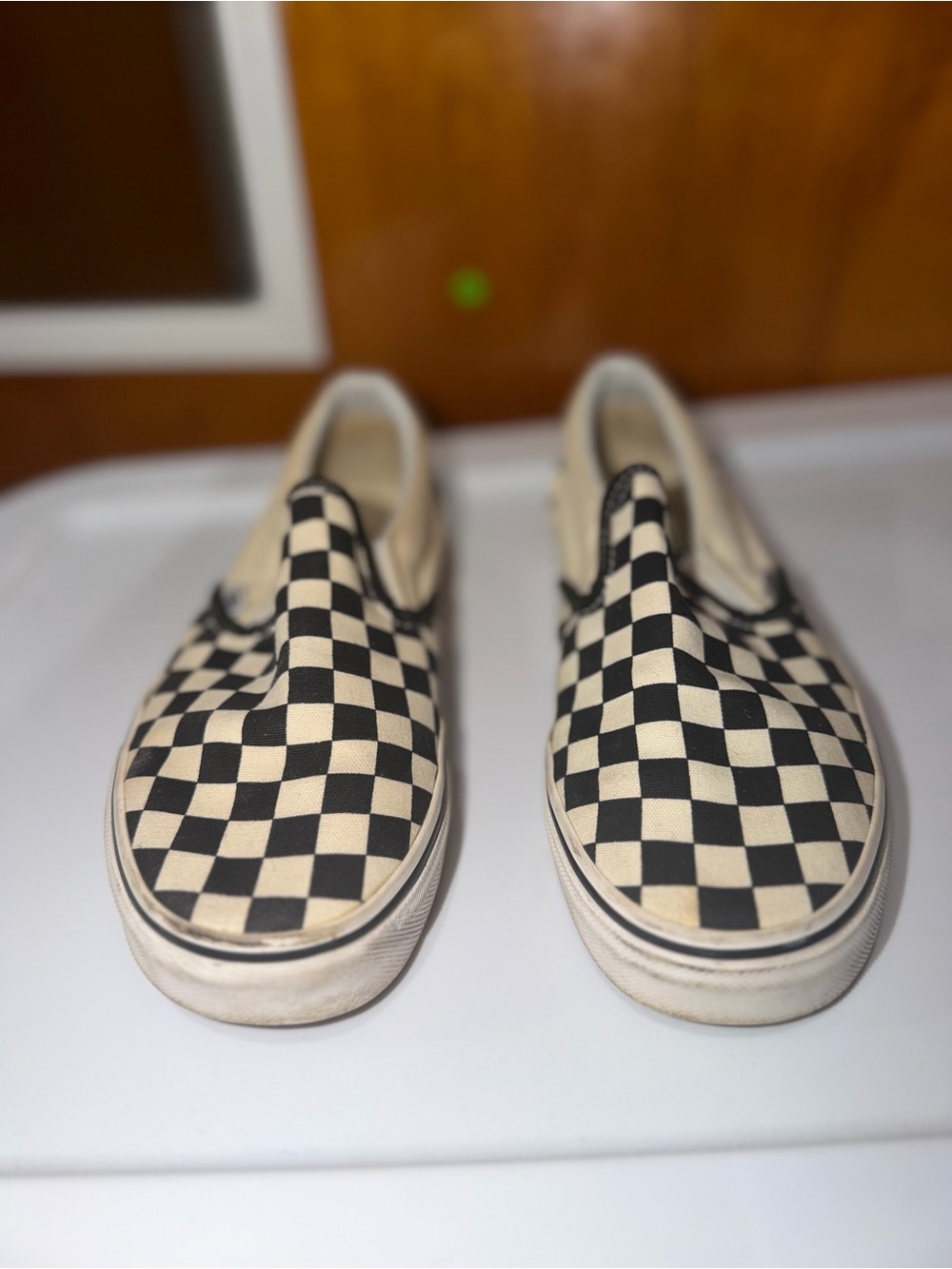 Vans Checkerboard Slip-On Sneakers - Black & Cream